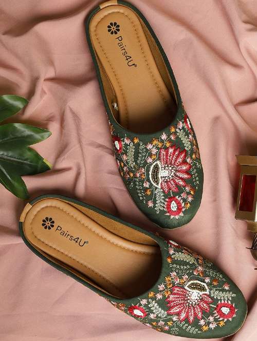 women embroidered slip on juti - 22053836 - Standard Image - 0