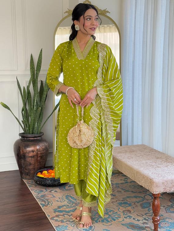 lime silk blend straight kurta - 22053864 - Standard Image - 2