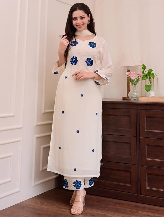 cream rayon straight kurta - 22053868 - Standard Image - 2