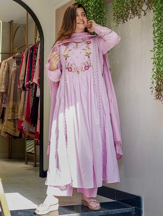 pink chanderi straight kurta - 22053872 - Standard Image - 2