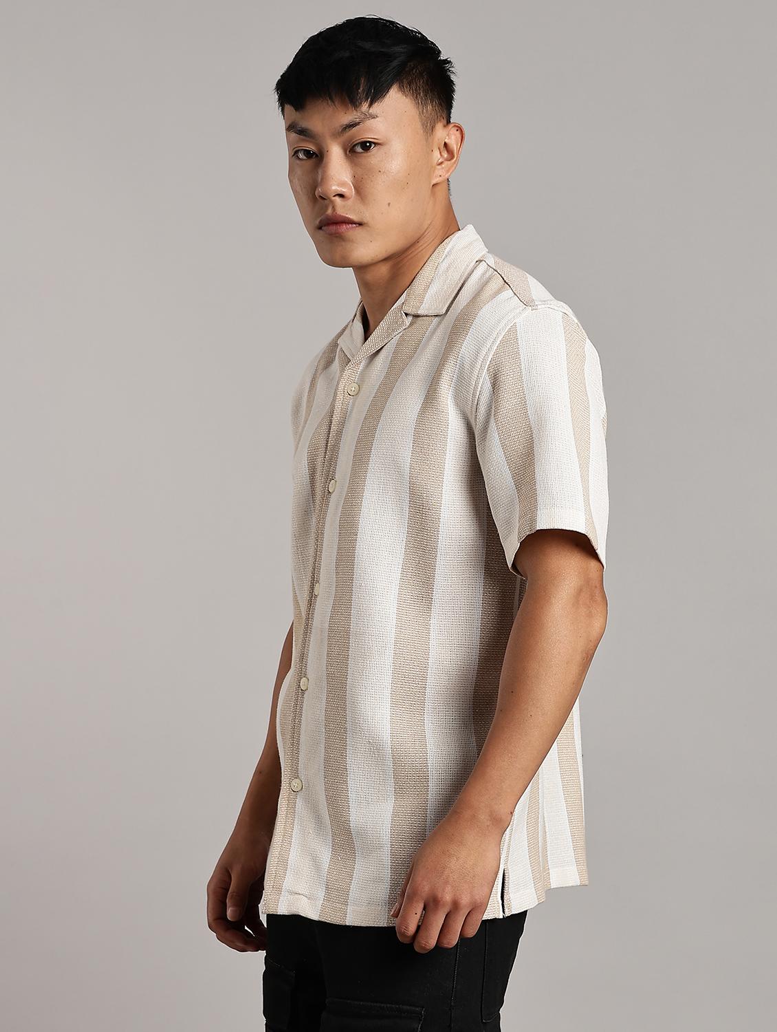 men striped short sleeve loose fit t-shirt - 22053916 - Standard Image - 2