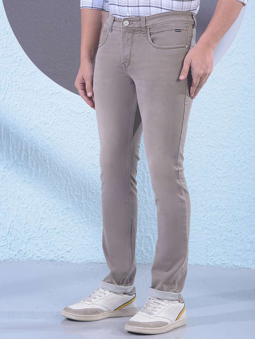men solid mid rise slim fit jeans  - 22053918 -  Standard Image - 2