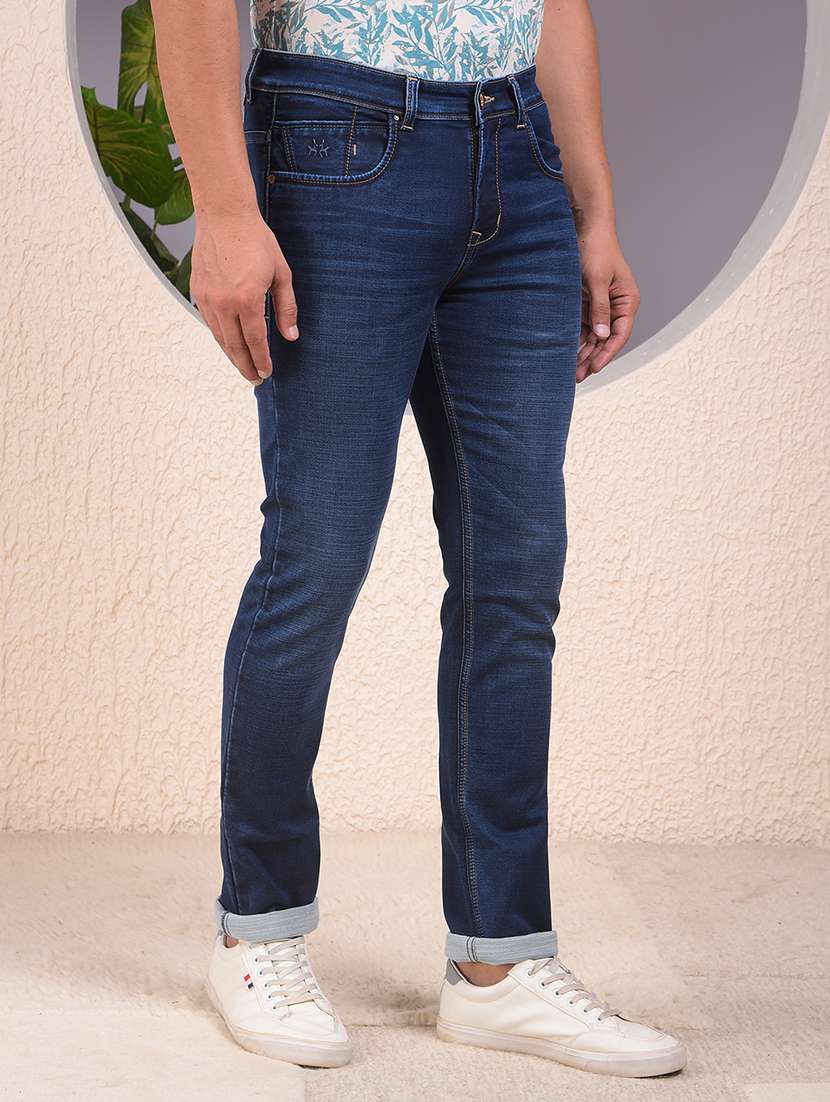 men solid mid rise slim fit jeans - 22053920 - Standard Image - 2