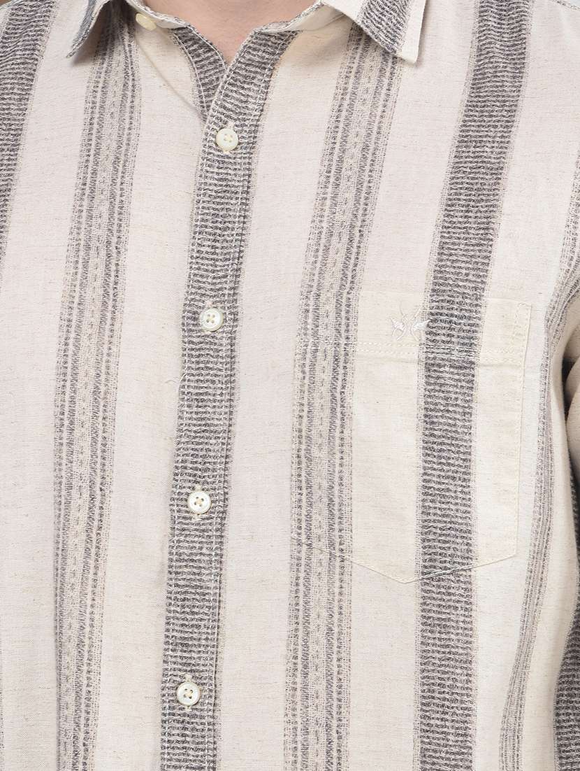 men striped mandarin neck long sleeve straight kurta - 22053922 -  Standard Image - 2