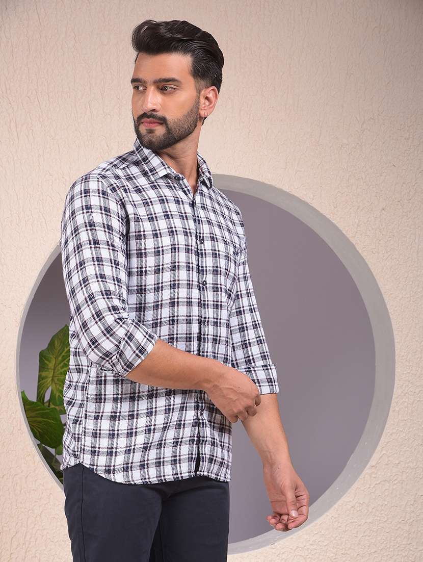 men checkered collared long sleeve regular fit shirt - 22053928 -  Standard Image - 2