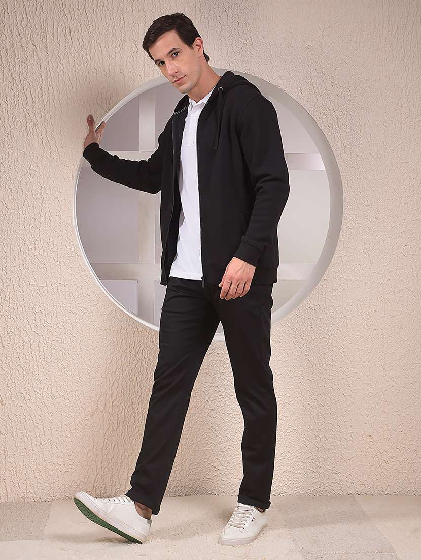 men solid long sleeve hooded sweatshirt - 22053932 -  Standard Image - 2