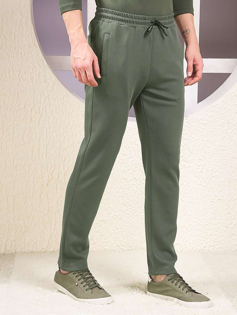 men solid mid rise full length track pant - 22053980 -  Standard Image - 2
