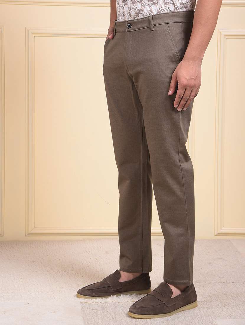 men solid mid rise flat front casual chinos  - 22054026 -  Standard Image - 2