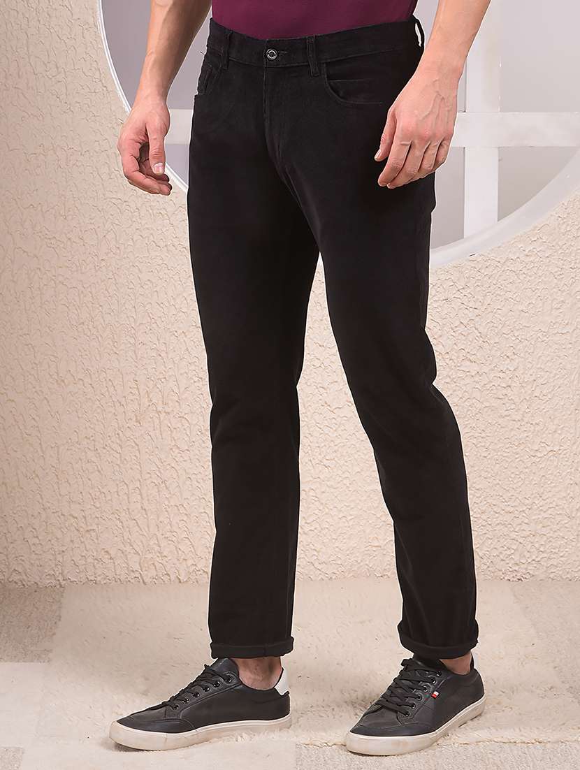 men solid mid rise flat front casual chinos - 22054029 - Standard Image - 2