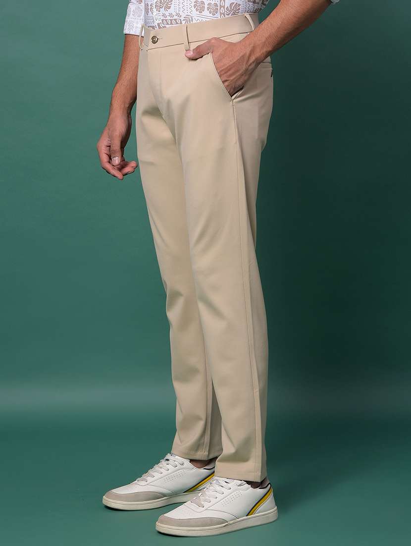 men solid mid rise flat front casual chinos  - 22054033 -  Standard Image - 2