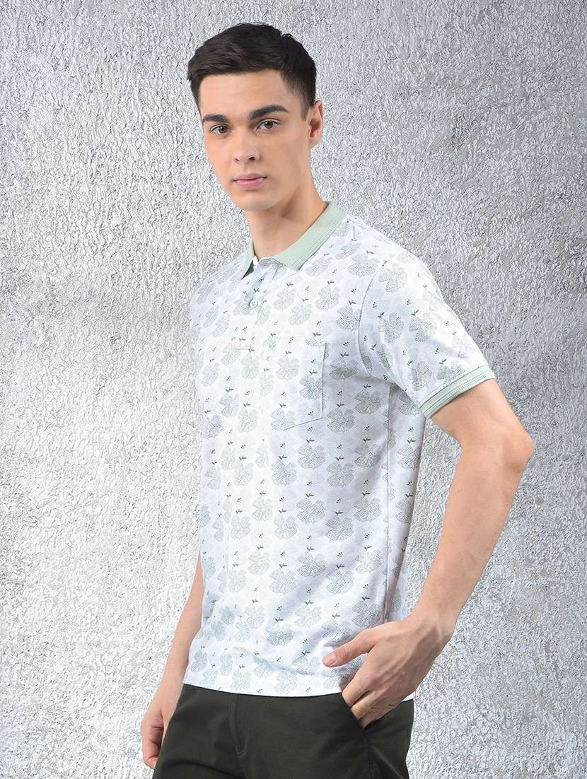 men floral printed short sleeve regular fit polo t-shirt - 22054039 -  Standard Image - 2