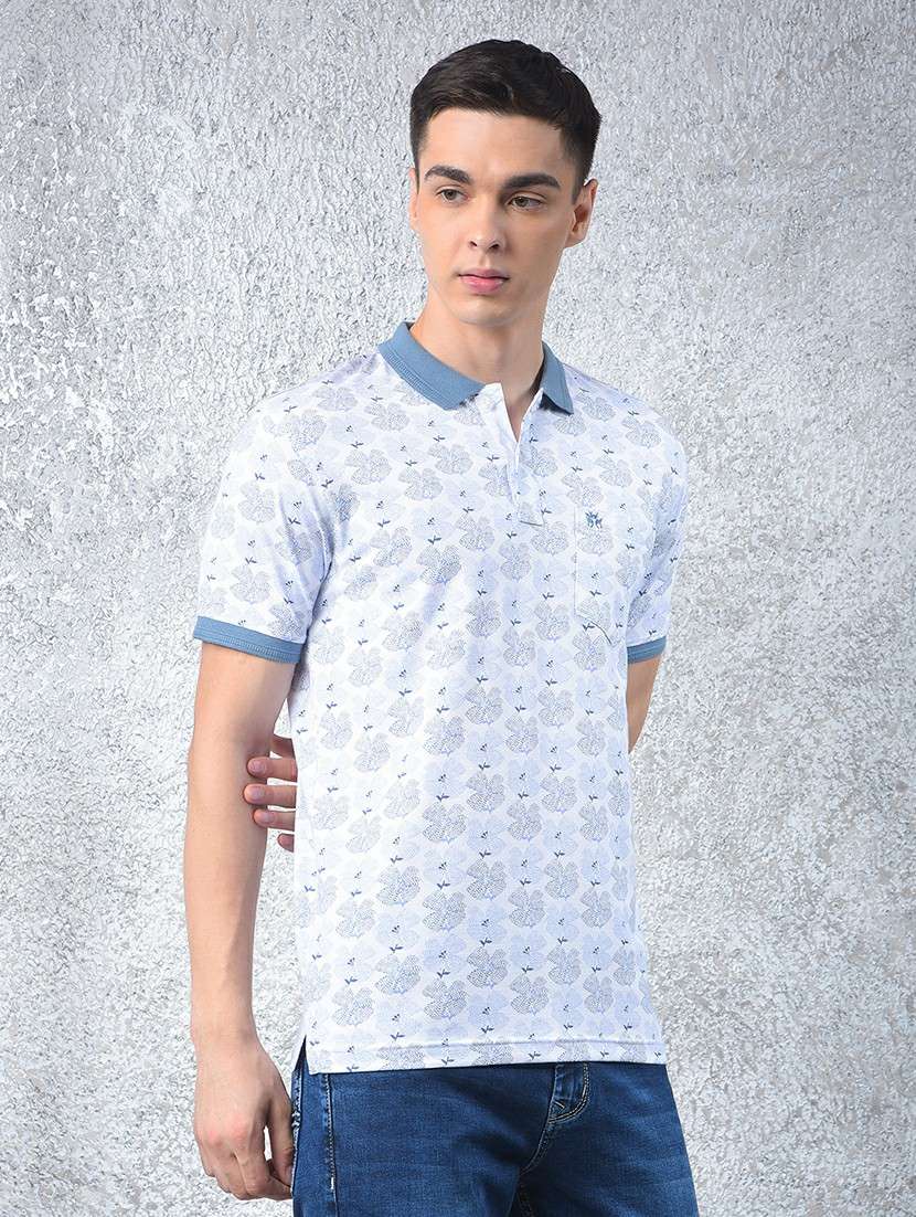 men floral printed short sleeve regular fit polo t-shirt - 22054040 -  Standard Image - 2
