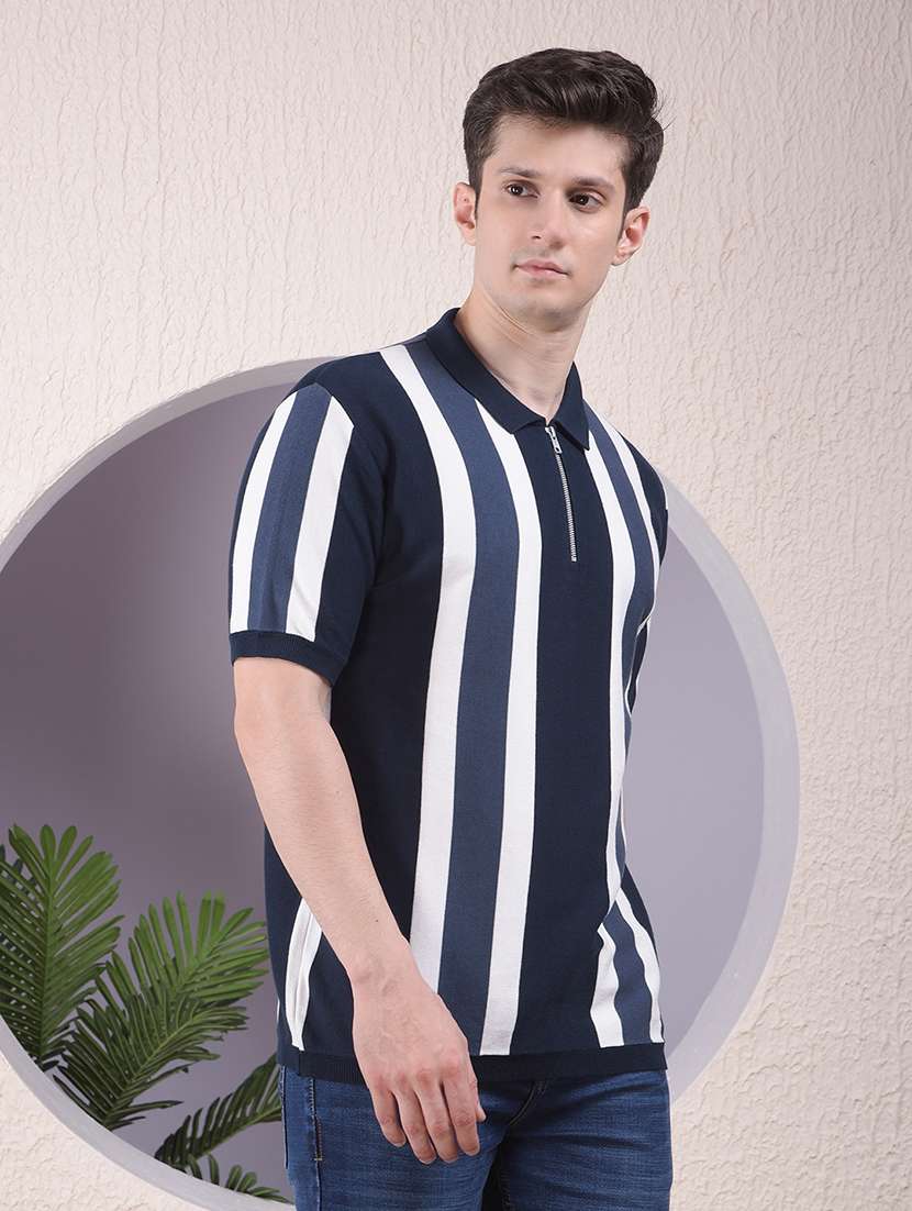 men striped short sleeve regular fit polo t-shirt - 22054104 - Standard Image - 2