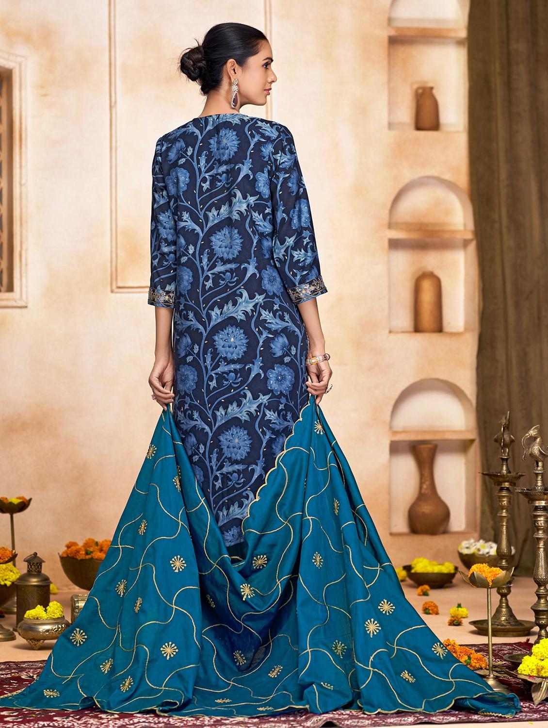 women three quarter sleeve kurta pant with dupatta set - 22054142 - Standard Image - 2