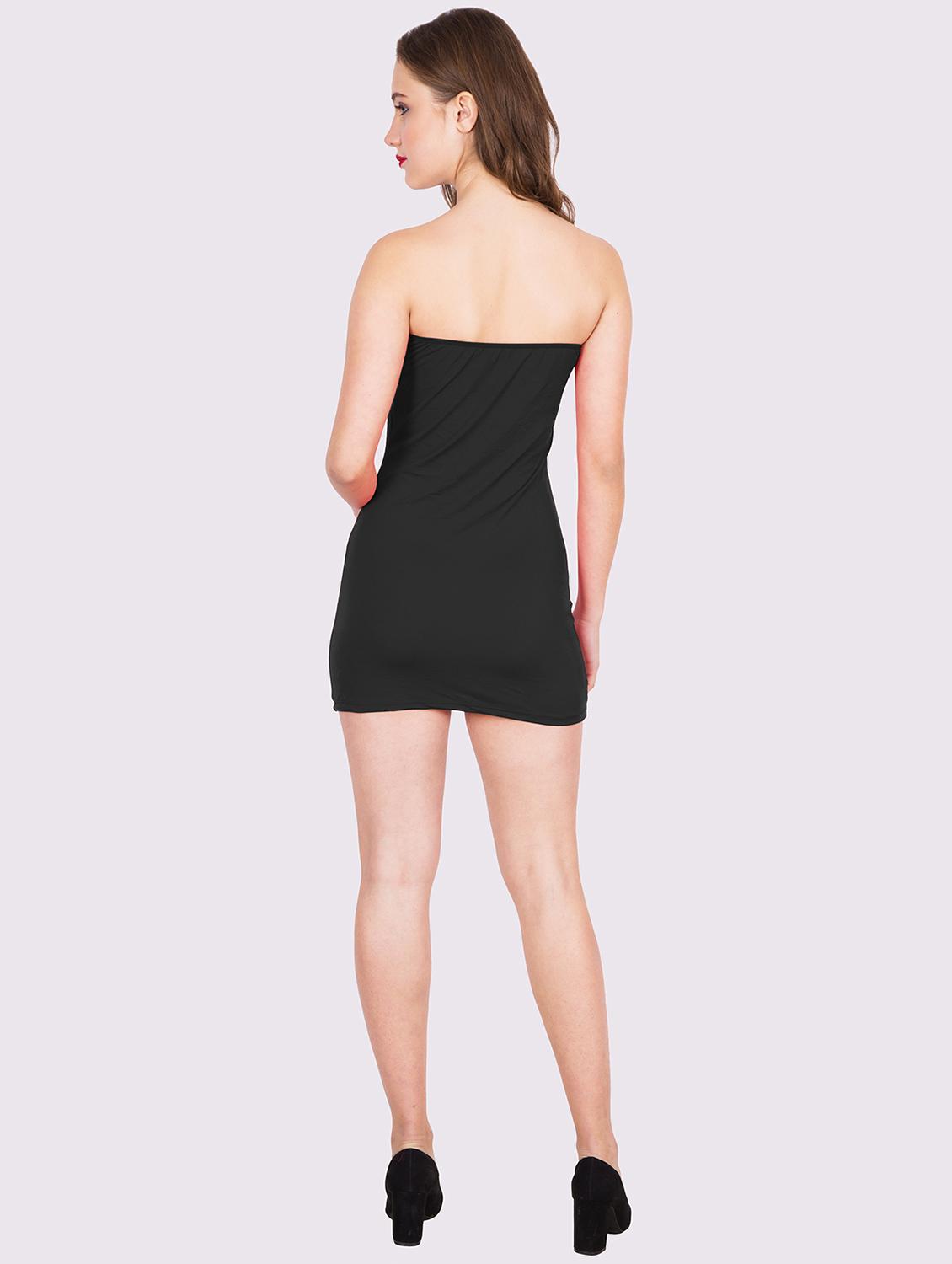 women black solid tube bodycon dress - 22054144 - Standard Image - 2