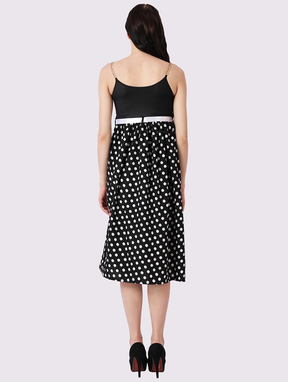 women polk adoted shoulder strap fit & flare dress - 22054148 - Standard Image - 2