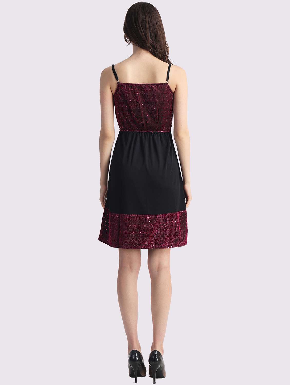 women embellished shoulder strap fit & flare dress - 22054151 -  Standard Image - 2