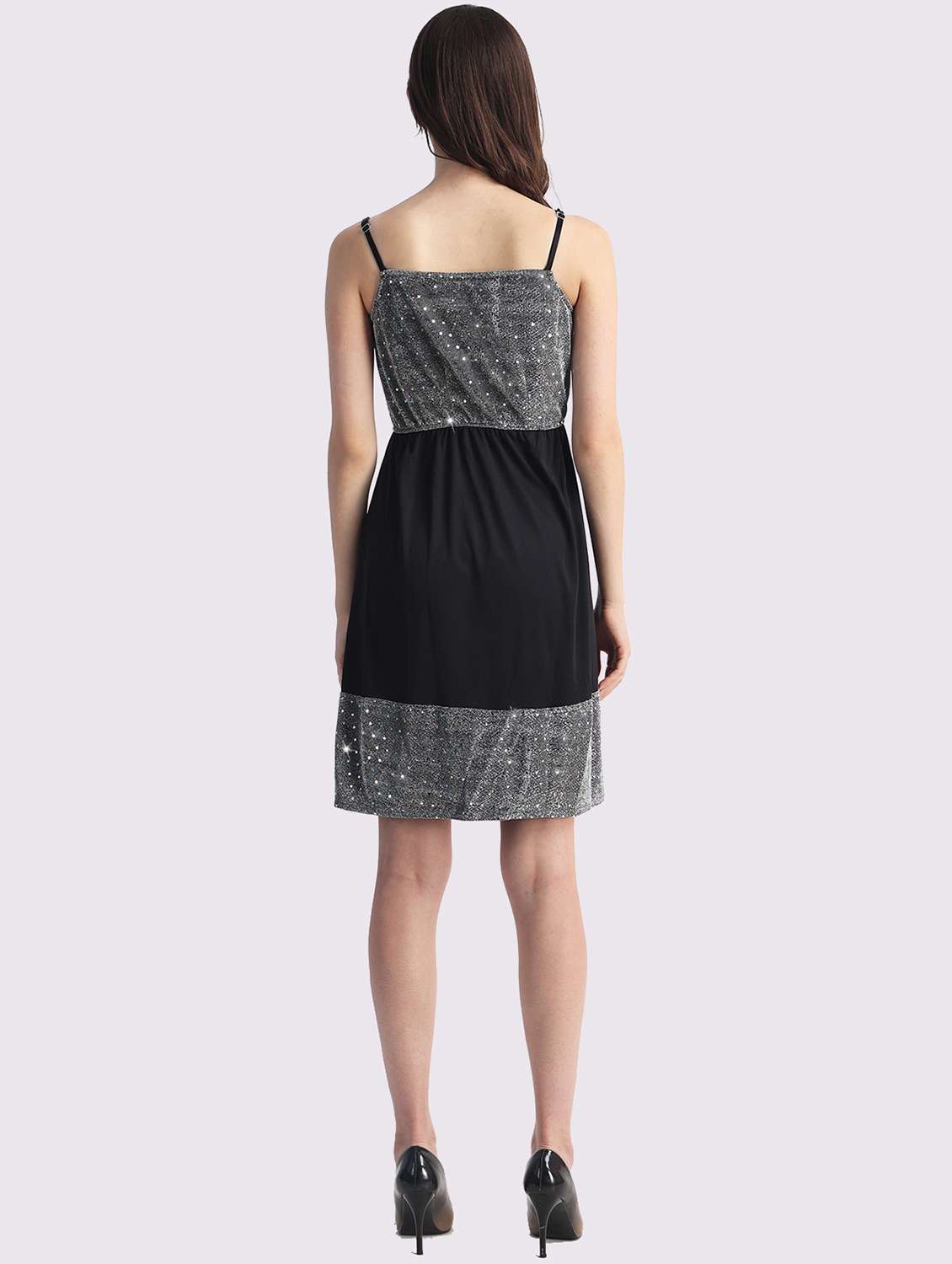 women emebllished shoulder strap fit & flare dress - 22054152 -  Standard Image - 2