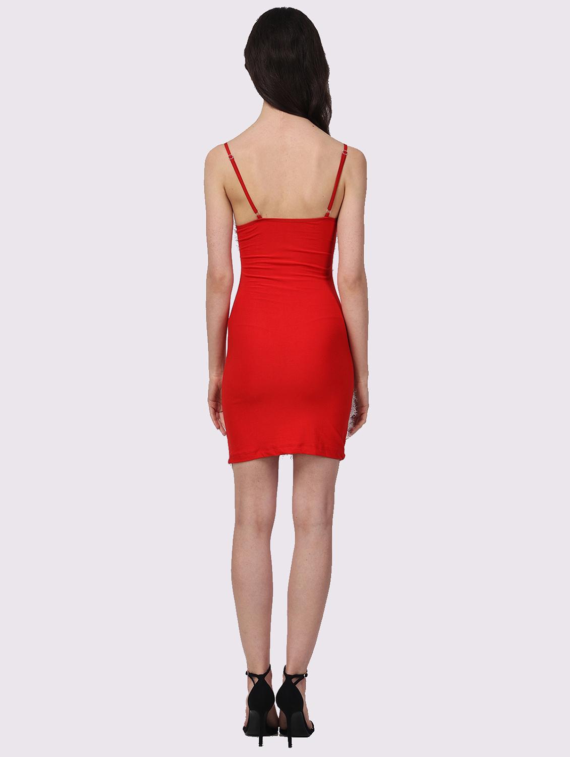 women self designed shoulder strap bodycon dress - 22054161 - Standard Image - 2