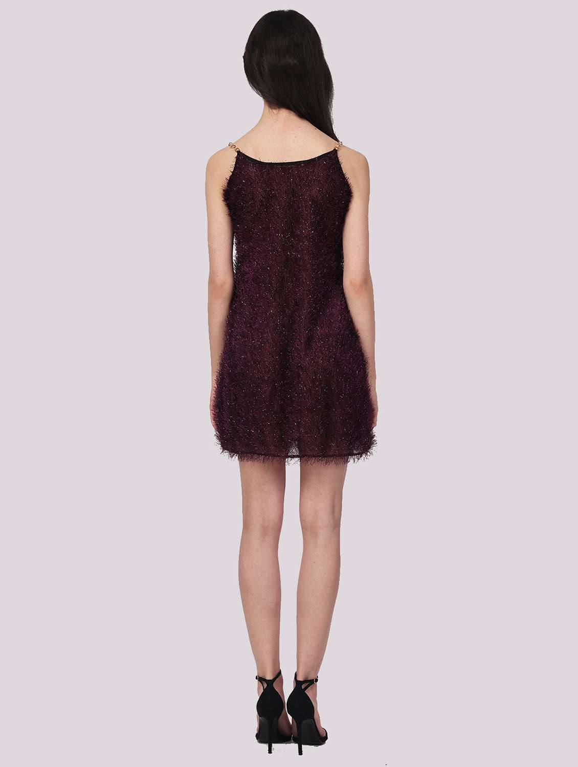 fit & flare purple lurex mini dress - 22054190 -  Standard Image - 2