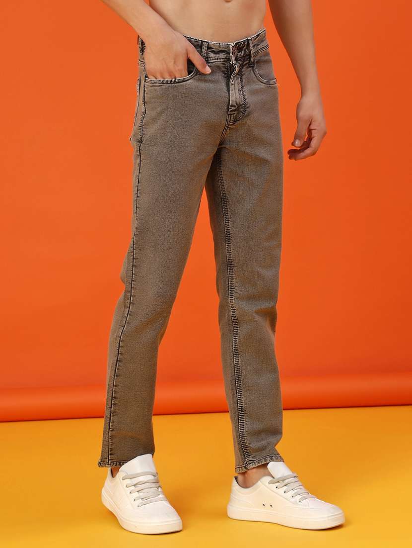 men plain mid rise ankle length jeans - 22054218 -  Standard Image - 2