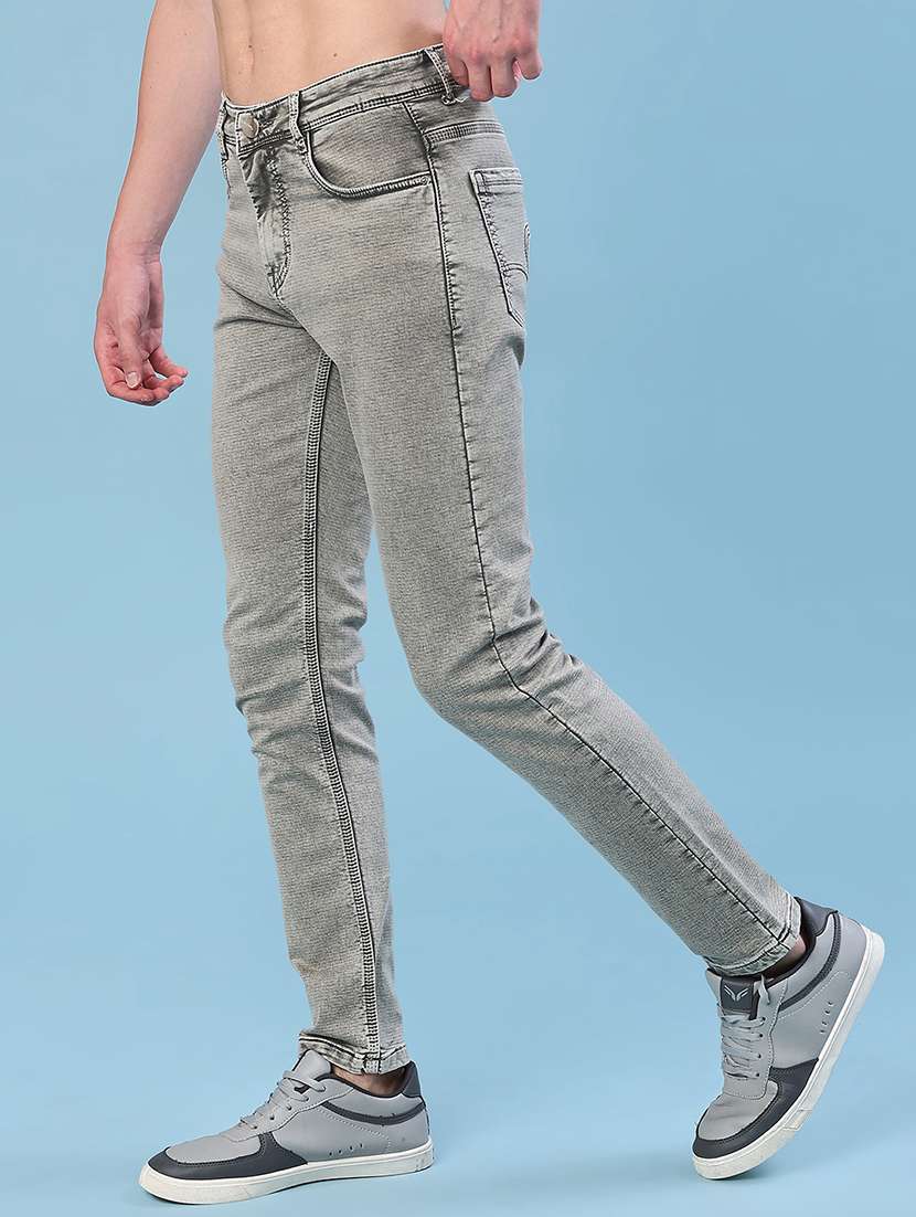 men plain mid rise ankle length jeans - 22054219 -  Standard Image - 2