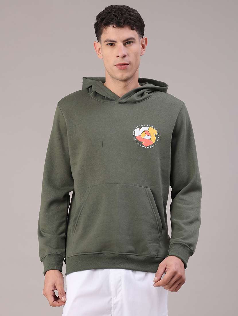 men printed long sleeve hooded sweatshirt - 22054222 -  Standard Image - 2