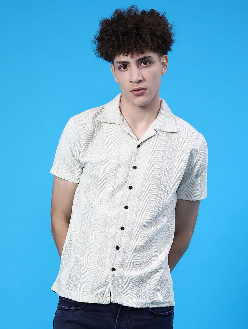 men self design short sleeve regular fit casual shirt - 22054308 -  Standard Image - 2