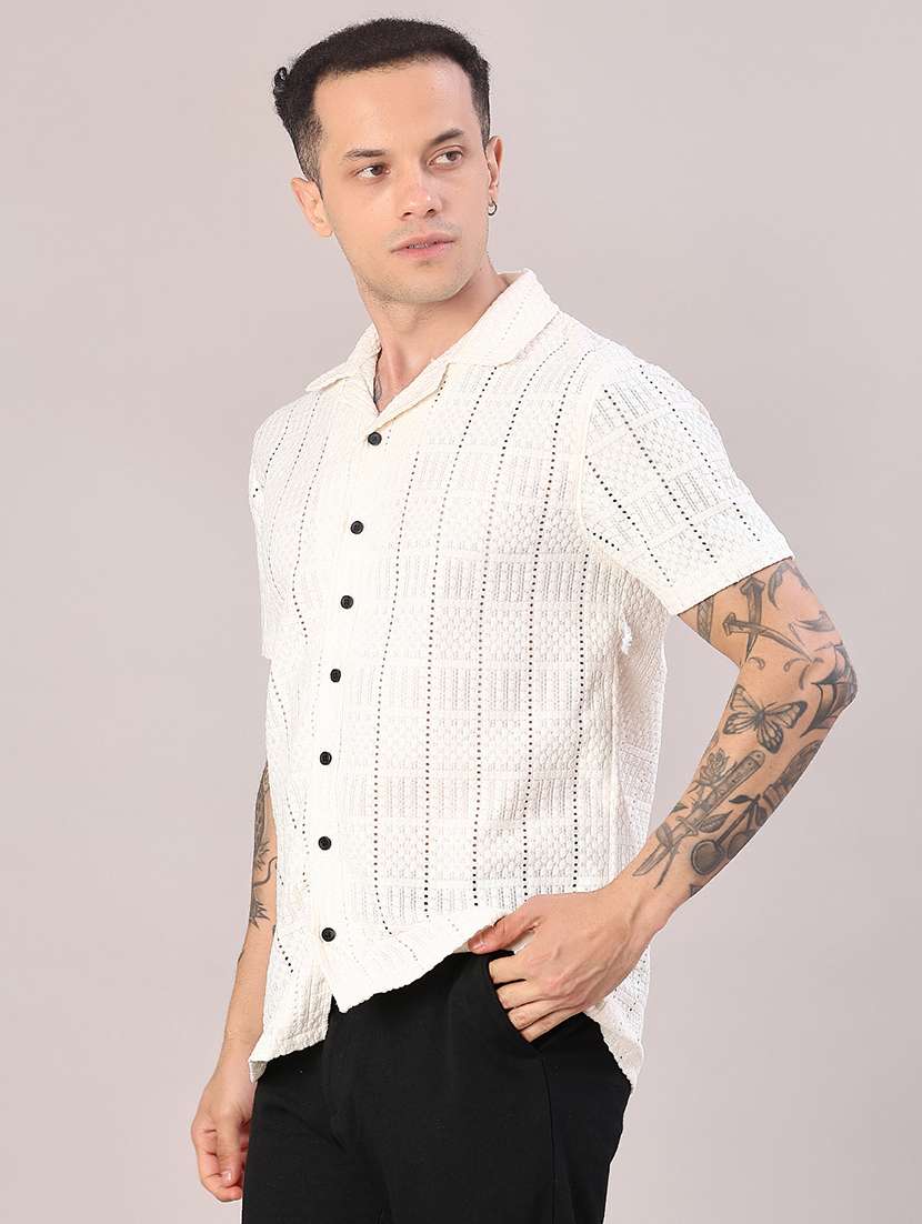 men self design short sleeve regular fit casual shirt - 22054394 -  Standard Image - 2