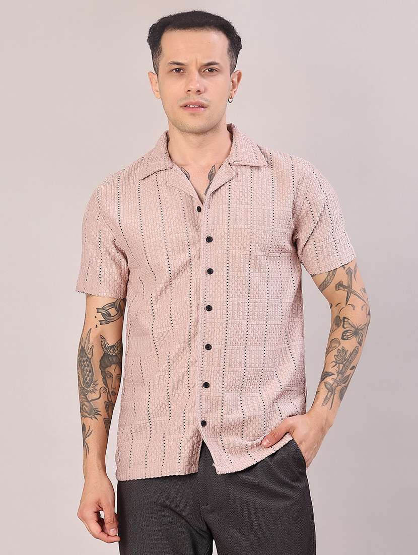 men self design short sleeve regular fit casual shirt - 22054399 -  Standard Image - 2