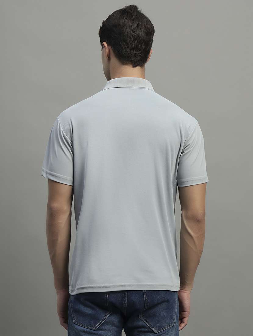 grey cotton blend plain tshirt - 22054986 -  Standard Image - 2