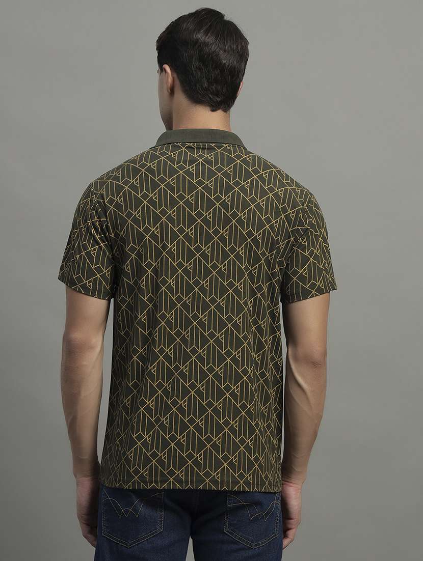 men printed short sleeve regular fit polo t-shirt - 22055000 -  Standard Image - 2