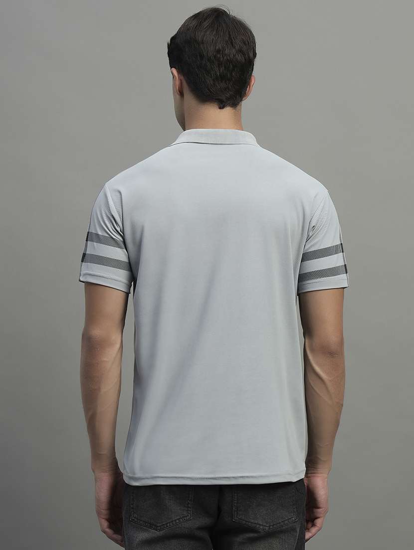 grey cotton blend plain tshirt - 22055003 -  Standard Image - 2