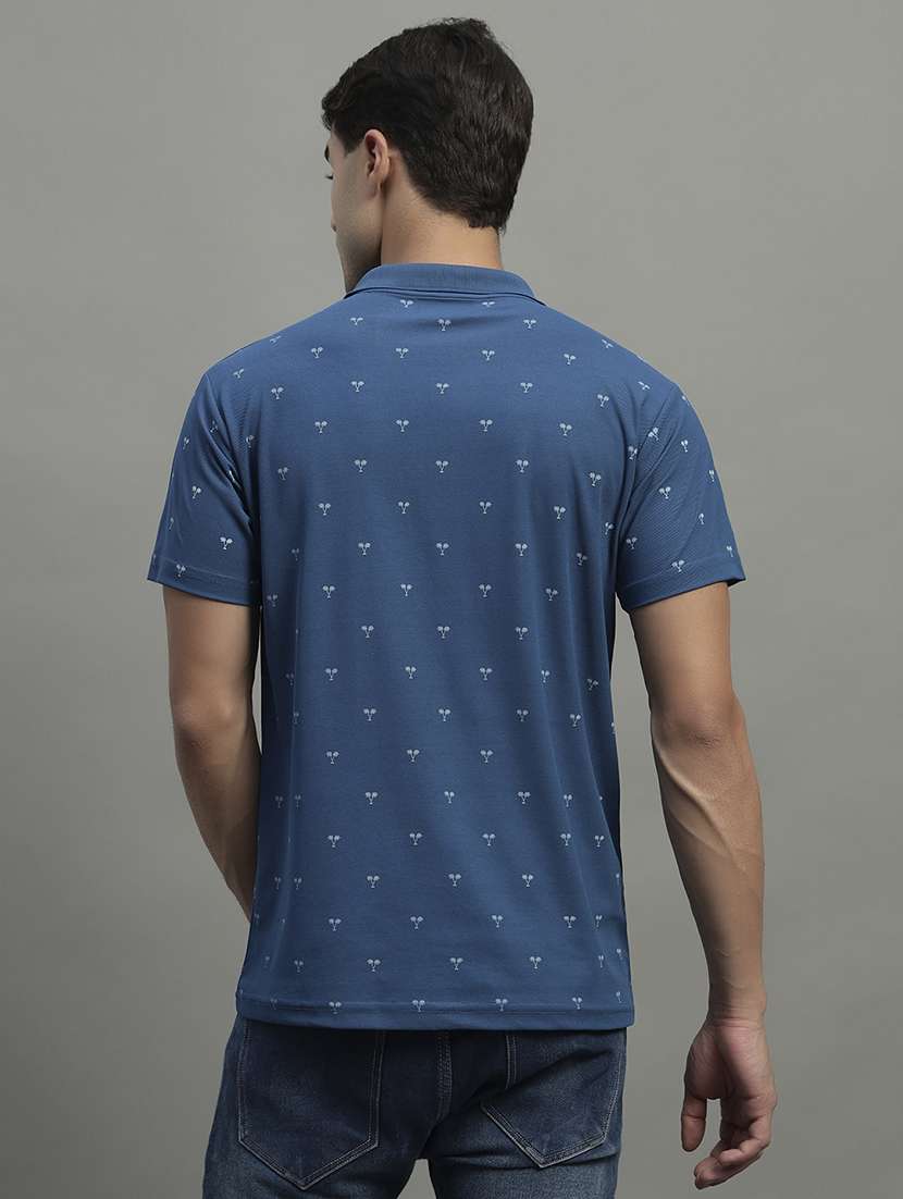 men printed short sleeve regular fit polo t-shirt - 22055011 -  Standard Image - 2