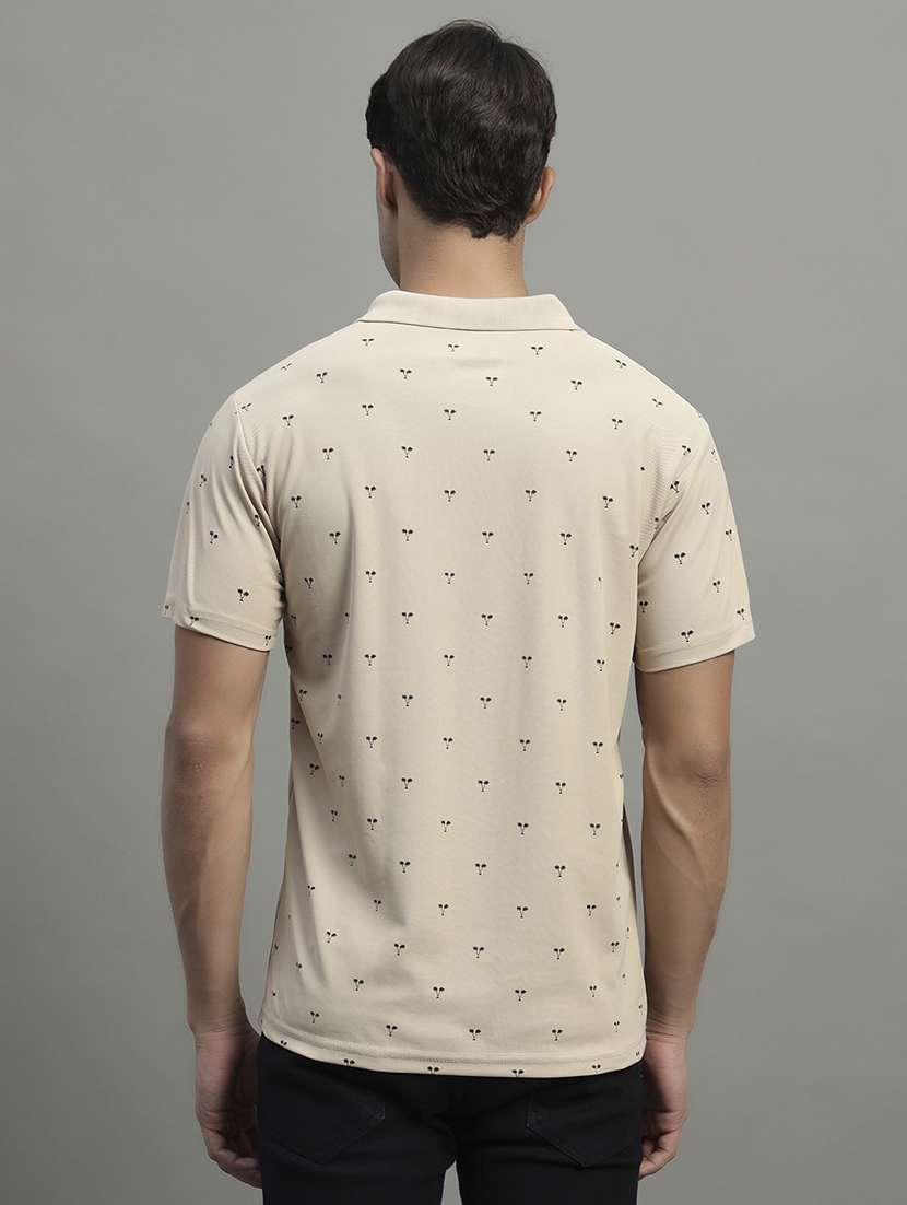 men printed short sleeve regular fit polo t-shirt - 22055012 -  Standard Image - 2