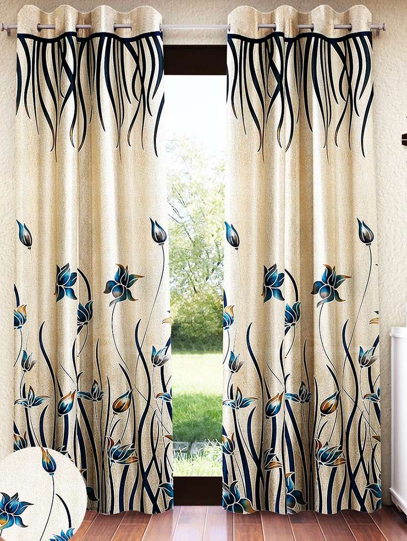 pack of 2 printed 7 feet door curtains