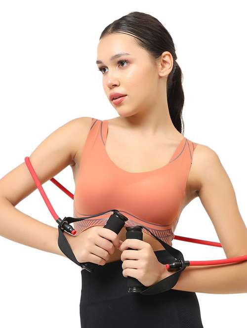women orange solid lightly padded sports bra - 22055062 -  Standard Image - 0