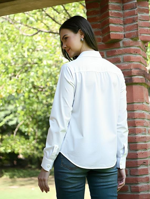 women printed collared long sleeve shirt - 22055101 - Standard Image - 2