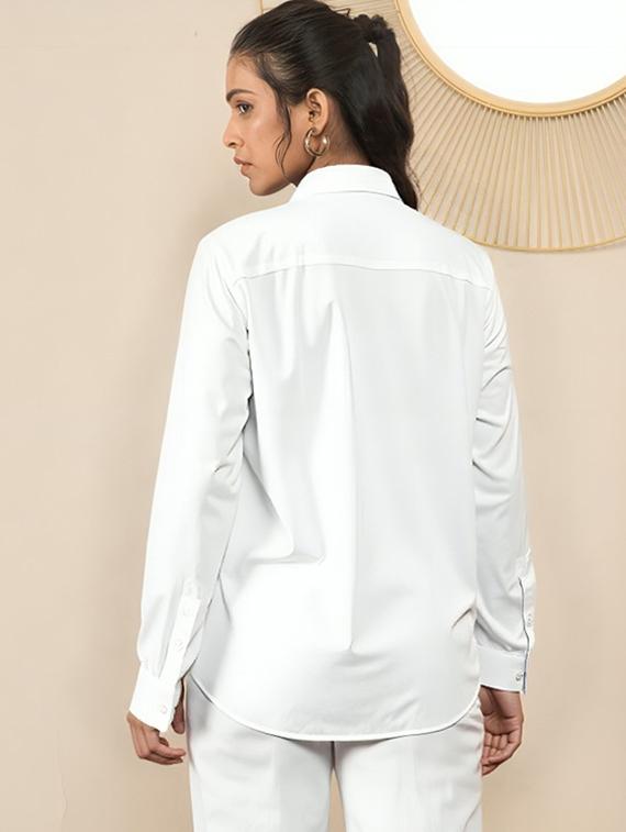 women printed collared long sleeve shirt - 22055107 - Standard Image - 2