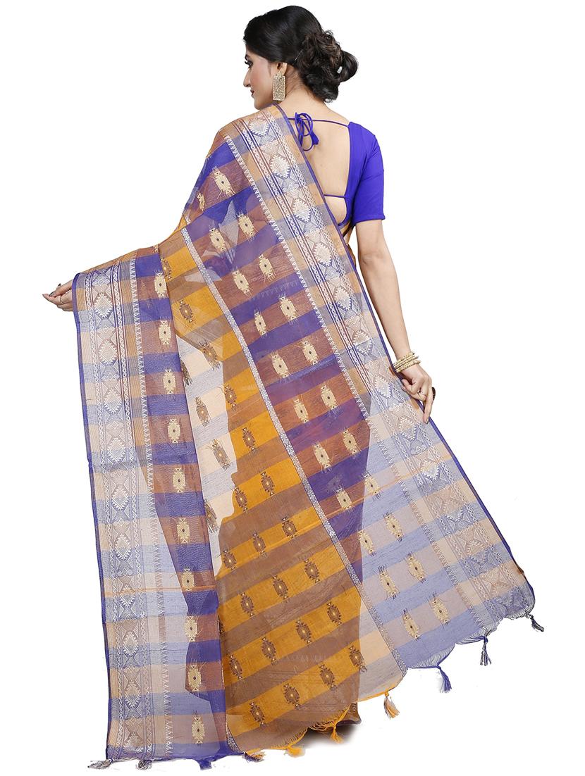 multi colored cotton blend tant saree - 22055442 - Standard Image - 2