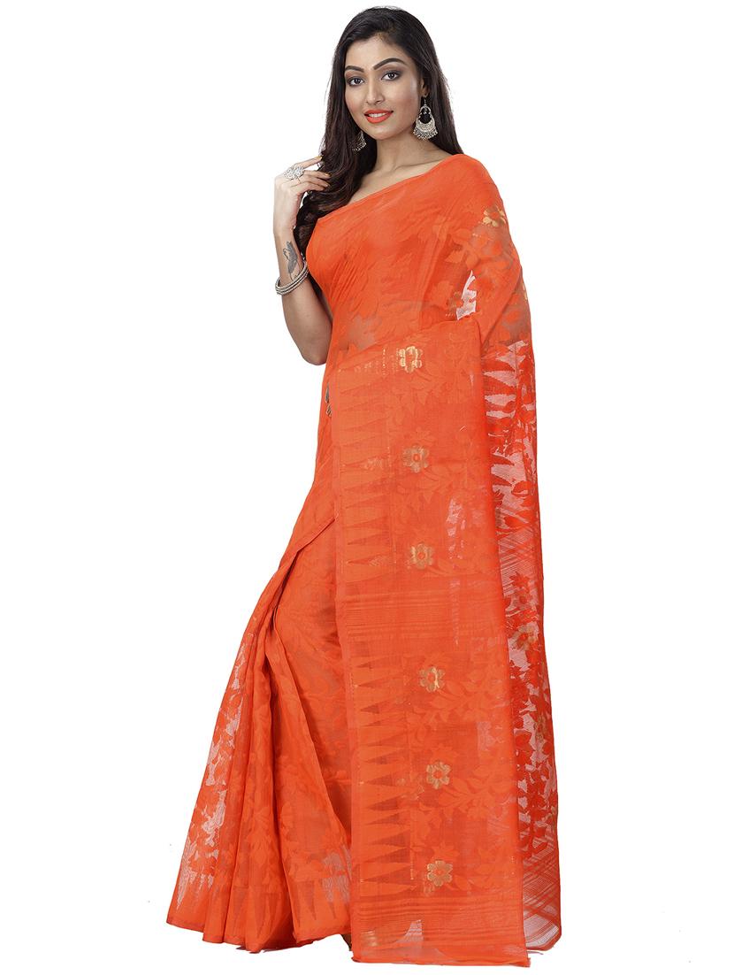 orange georgette printed saree - 22055927 - Standard Image - 2