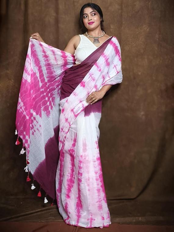 women tie & dye printed saree - 22056065 - Standard Image - 2