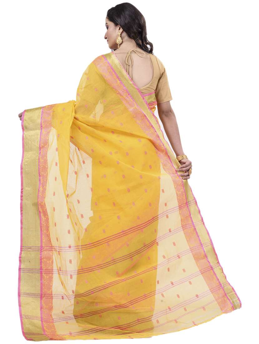 yellow cotton tant saree - 22056253 - Standard Image - 2