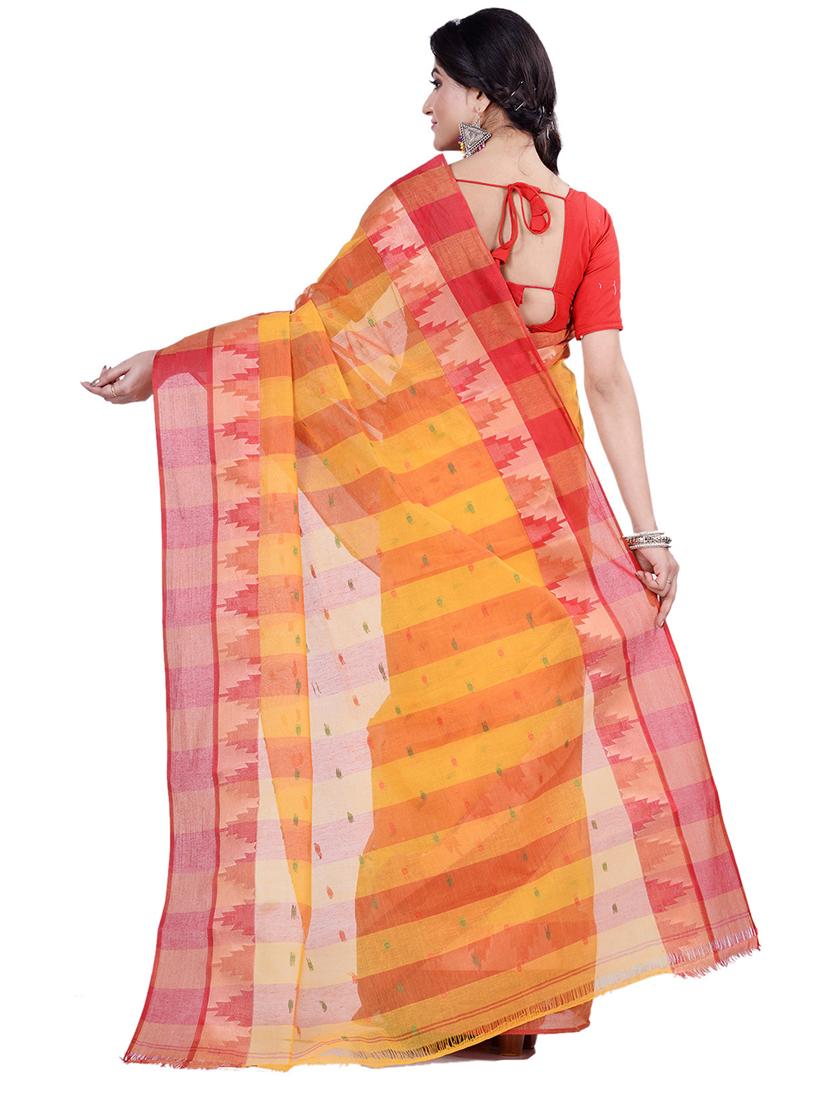 yellow cotton tant saree - 22056259 - Standard Image - 2