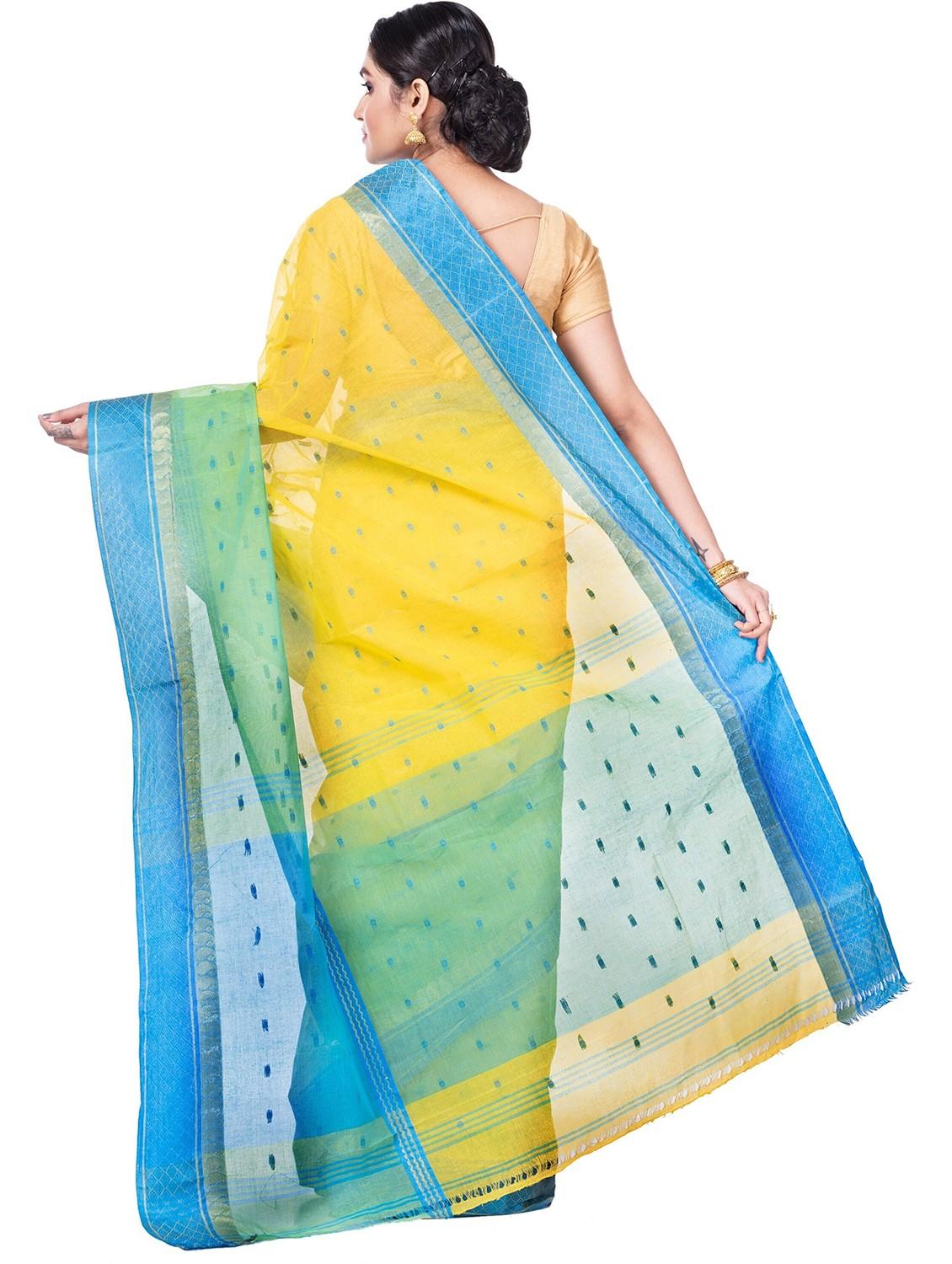 yellow cotton tant saree - 22056302 - Standard Image - 2