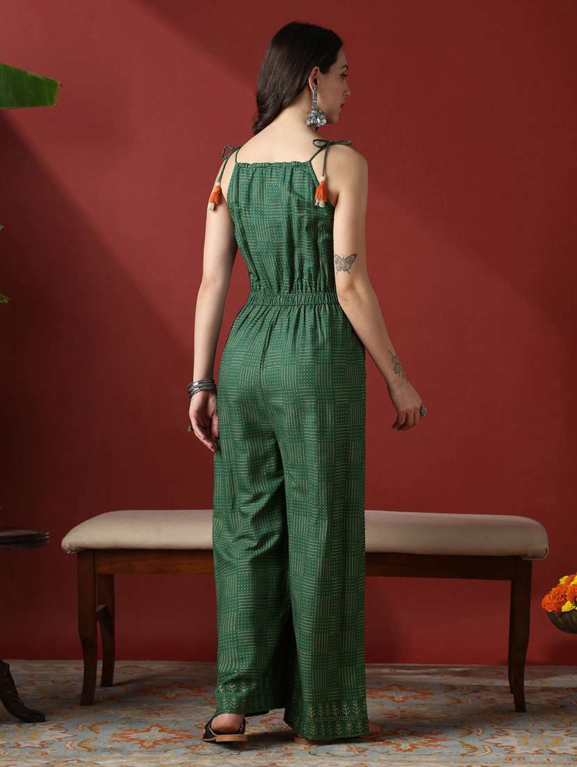 women printed shoulder strap jumpsuit - 22056951 - Standard Image - 2
