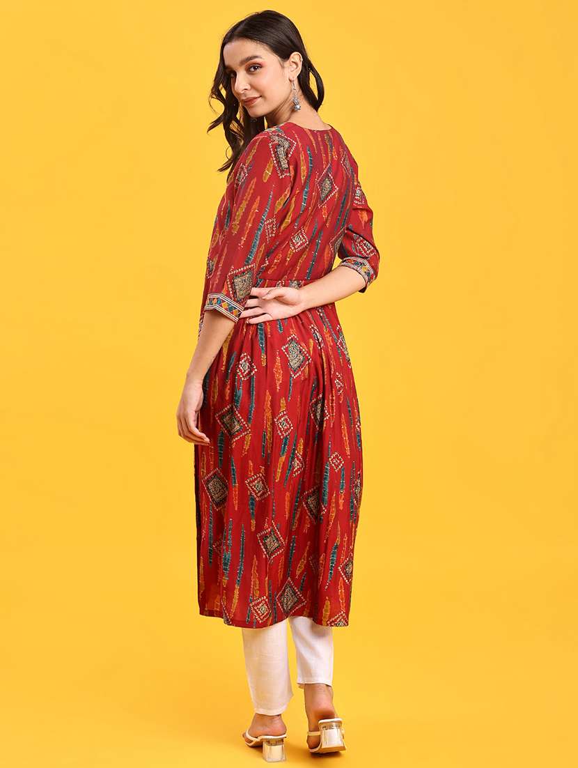 women three quarter sleeve kurta and legging set - 22057356 -  Standard Image - 2