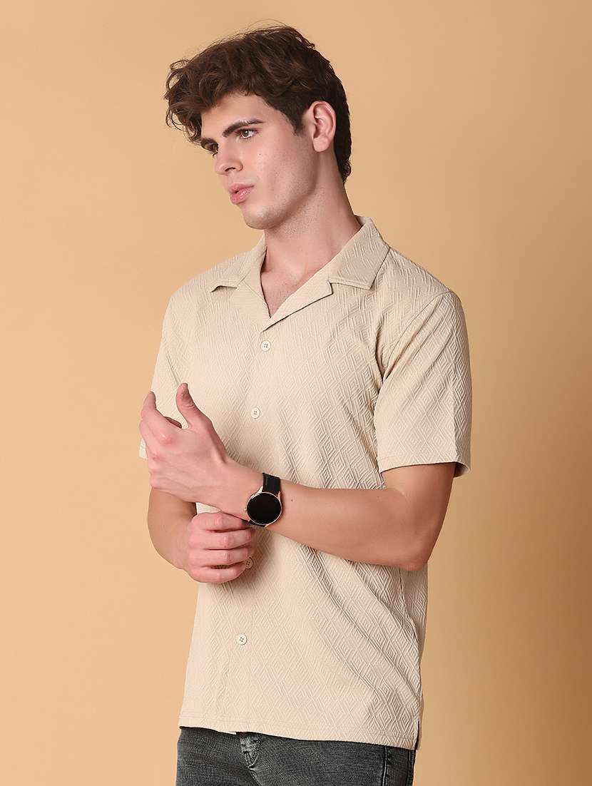 men self design short sleeve regular fit casual shirt - 22057372 -  Standard Image - 2