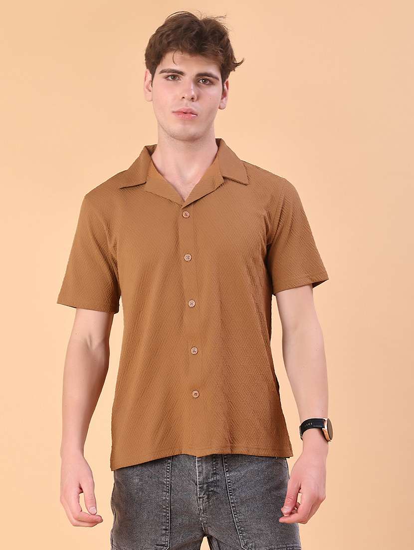 men self design short sleeve regular fit casual shirt - 22057373 -  Standard Image - 2
