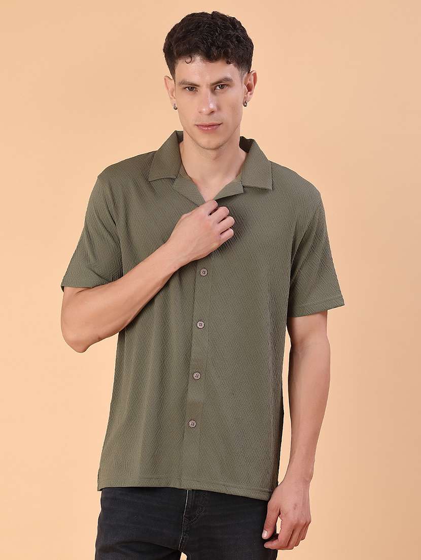 men self design short sleeve regular fit casual shirt - 22057376 -  Standard Image - 2